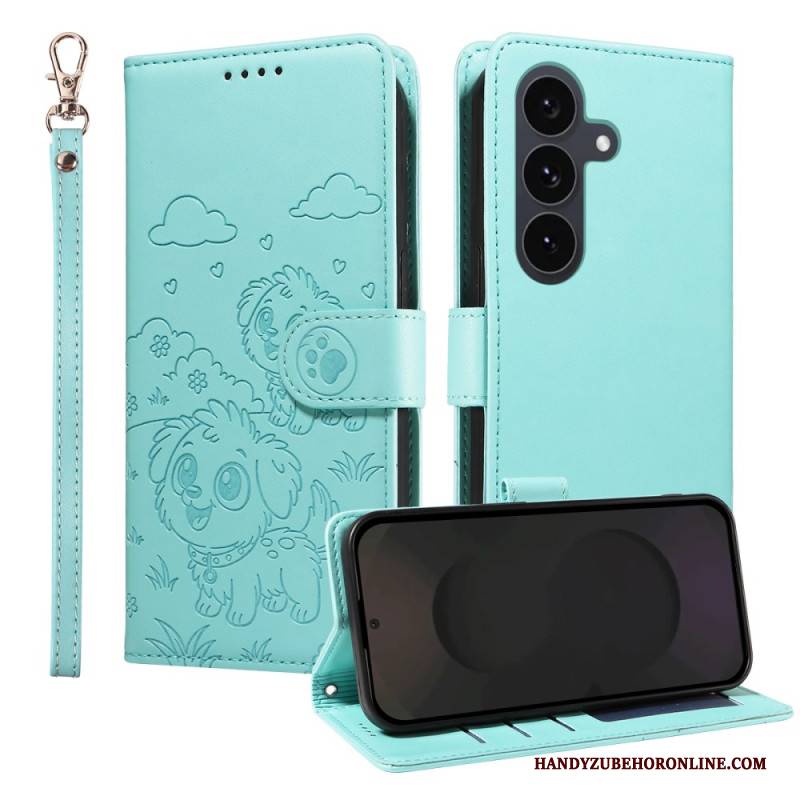 Lederhüllen Für Samsung Galaxy S25 Fe Rfid-schutz Und Hundemotiv