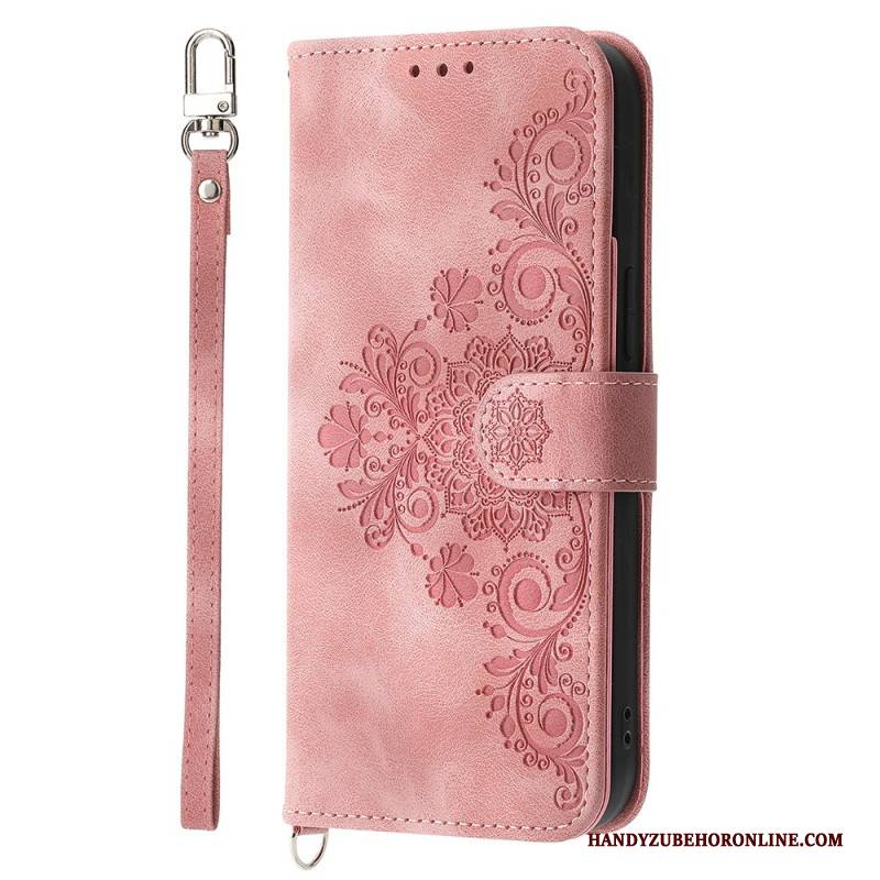 Lederhüllen Für Samsung Galaxy S25 Fe Spitzenmuster Mit Riemen Und Schulterriemen
