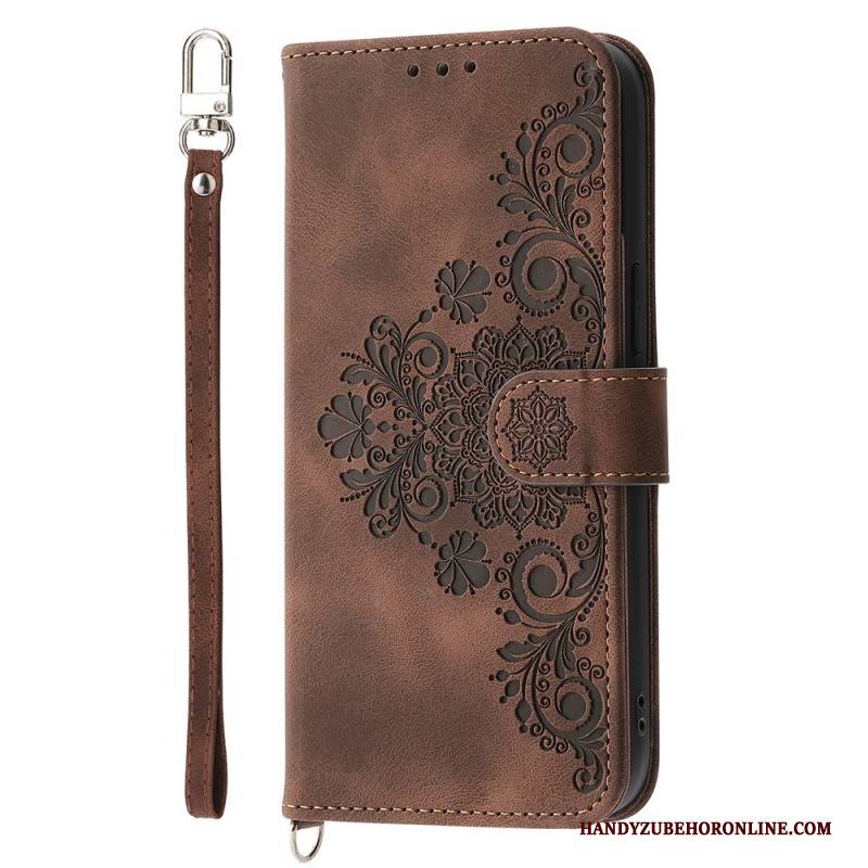 Lederhüllen Für Samsung Galaxy S25 Fe Spitzenmuster Mit Riemen Und Schulterriemen