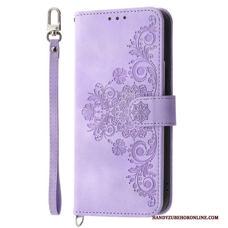 Lederhüllen Für Samsung Galaxy S25 Fe Spitzenmuster Mit Riemen Und Schulterriemen