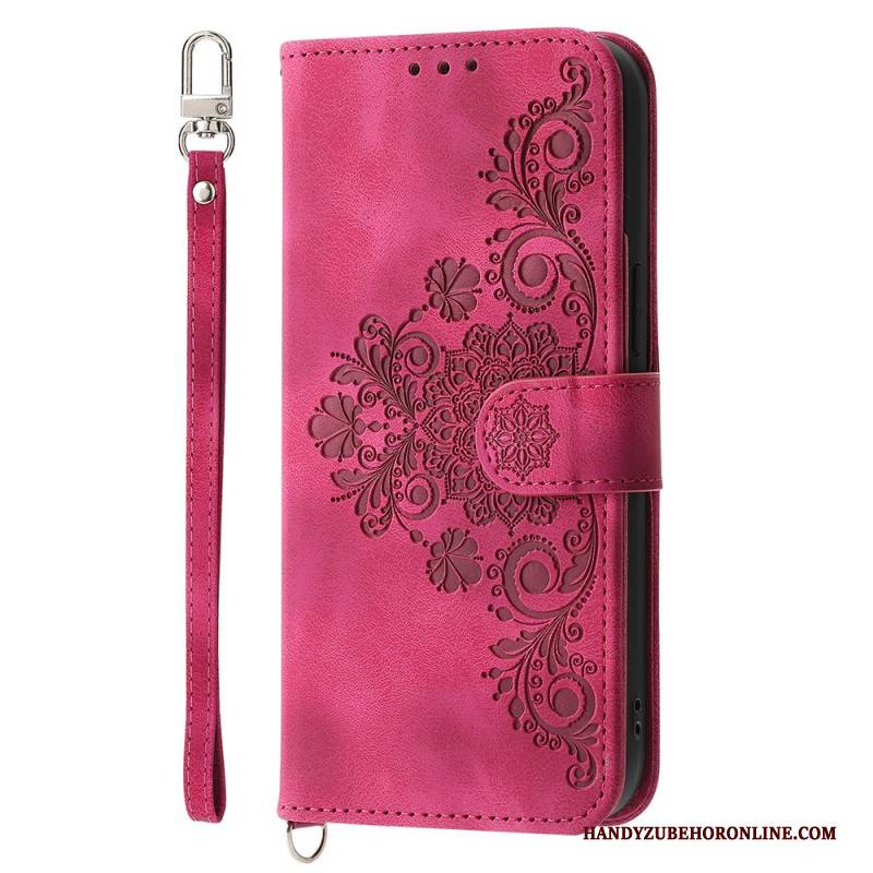 Lederhüllen Für Samsung Galaxy S25 Fe Spitzenmuster Mit Riemen Und Schulterriemen
