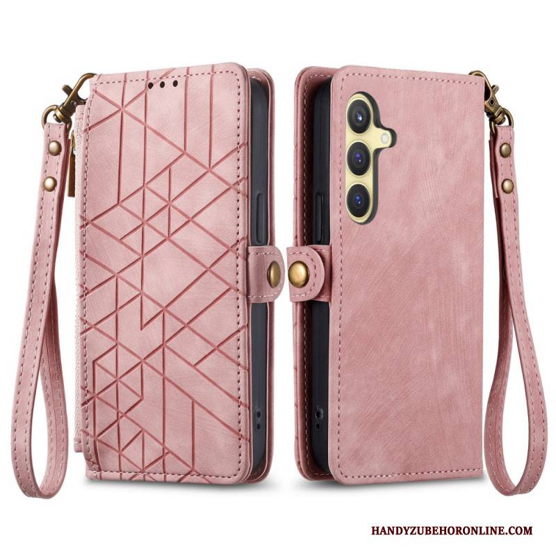 Lederhüllen Für Samsung Galaxy S25 Plus 5g Geldbörse Mit Geometrischem Muster