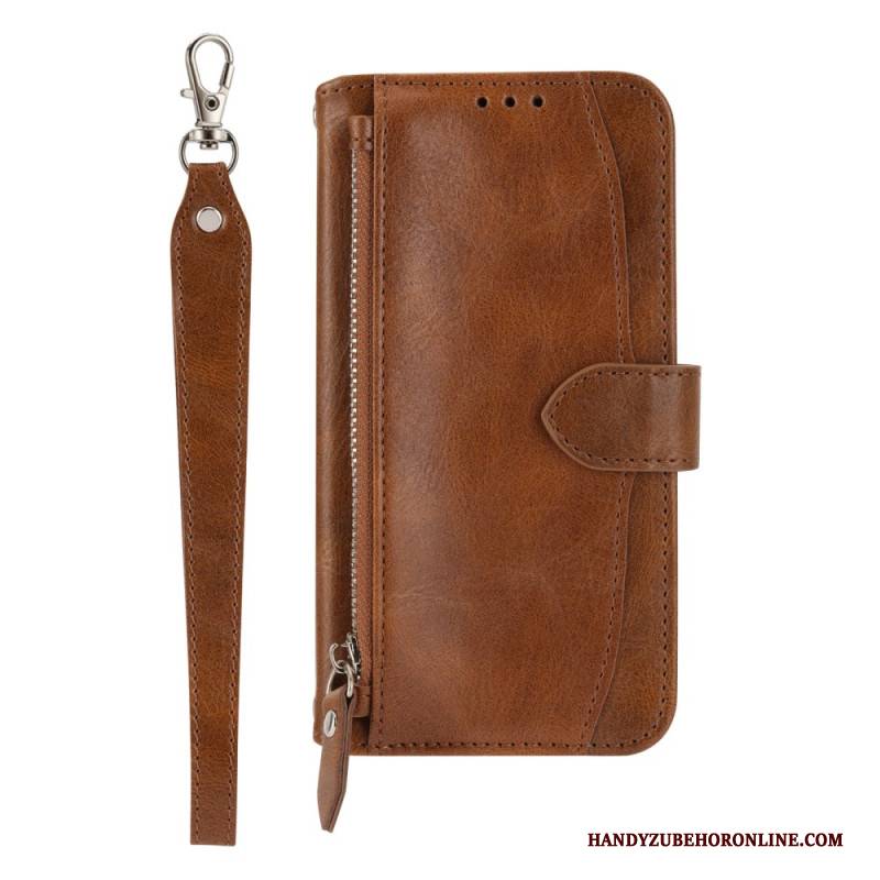 Lederhüllen Für Samsung Galaxy S25 Plus 5g Reißverschlusstasche Und Schulterriemen