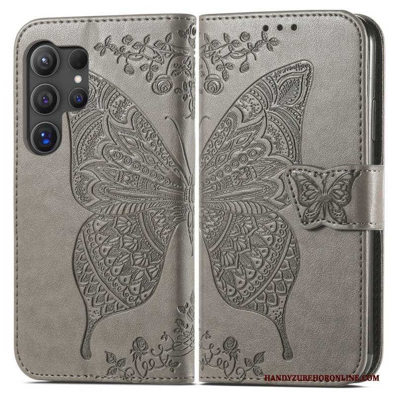 Lederhüllen Für Samsung Galaxy S25 Ultra 5g Barocker Schmetterling
