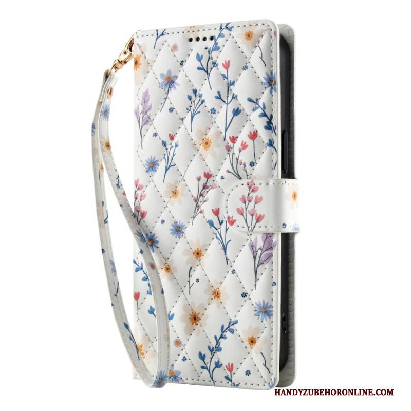 Lederhüllen Für Samsung Galaxy S26 Plus Riemen Mit Blumenmuster