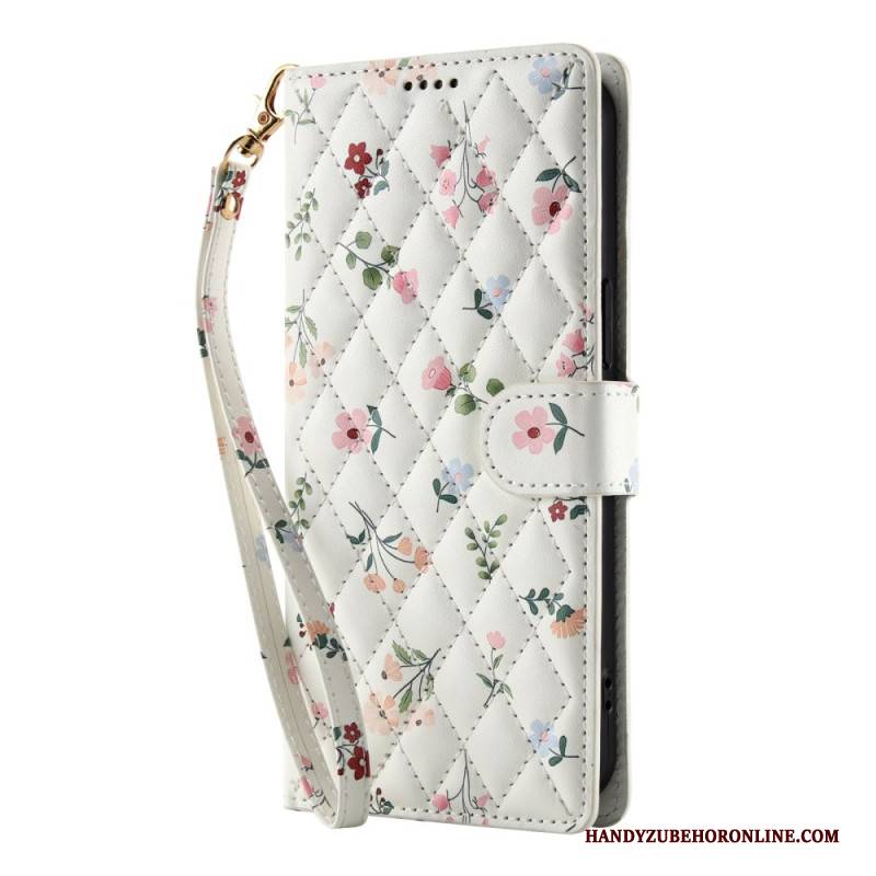 Lederhüllen Für Samsung Galaxy S26 Plus Riemen Mit Blumenmuster