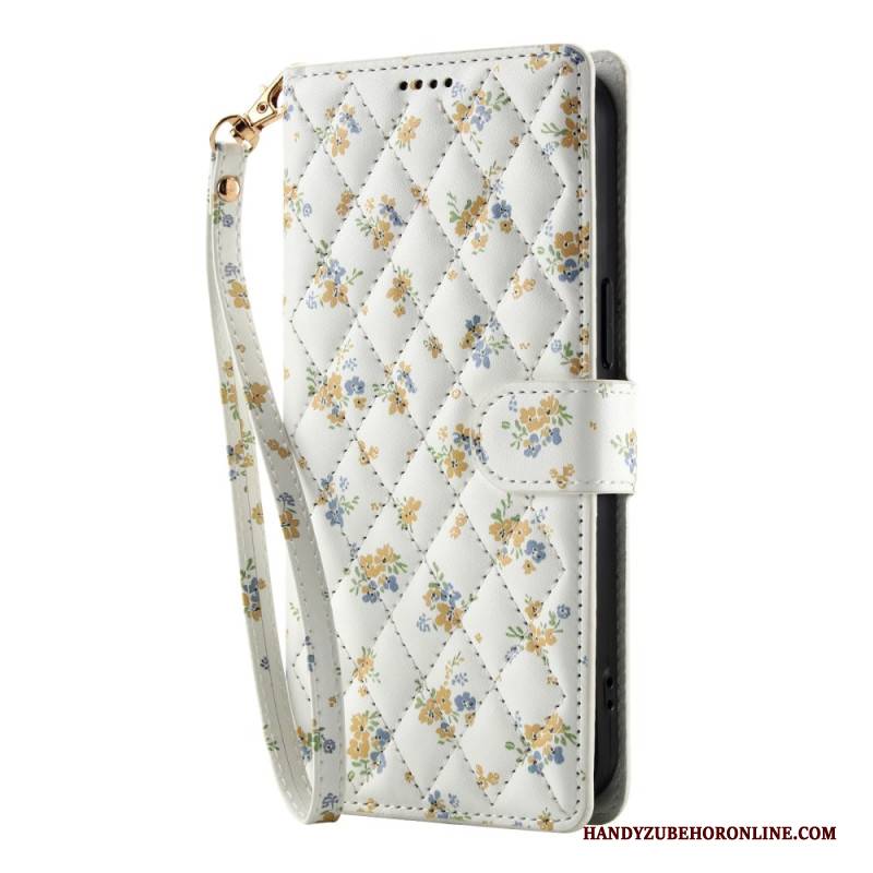 Lederhüllen Für Samsung Galaxy S26 Plus Riemen Mit Blumenmuster