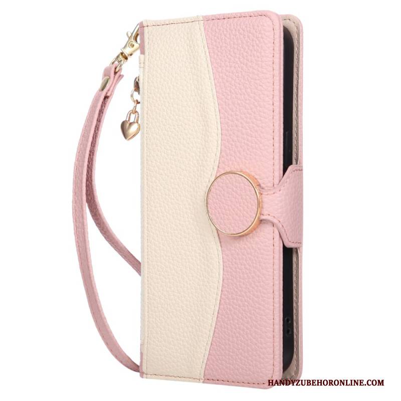 Lederhüllen Für Samsung Galaxy S26 Zweifarbige Geldbörse Mit Reißverschluss