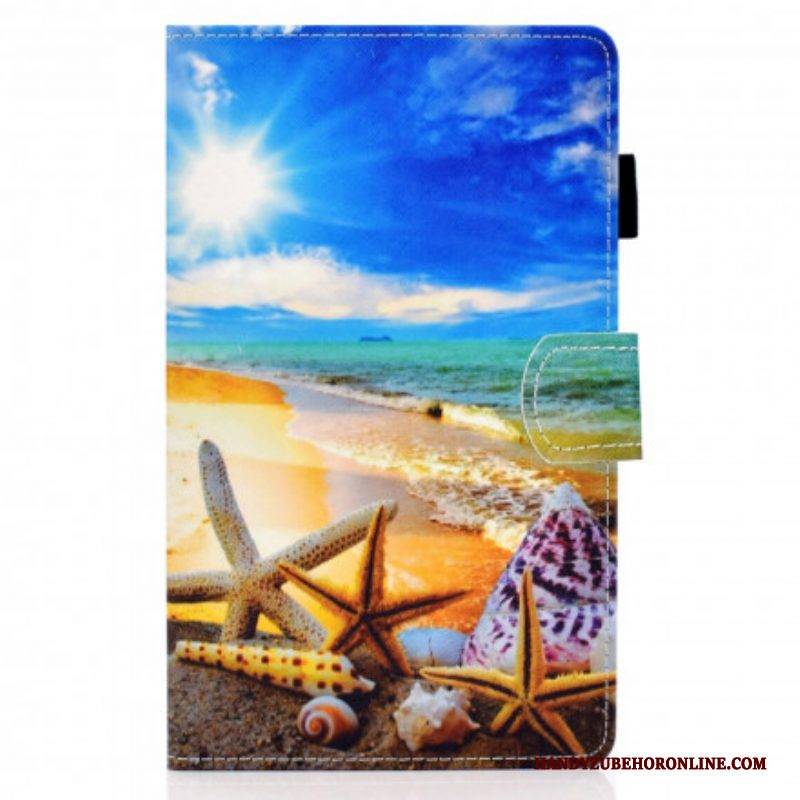 Lederhüllen Für Samsung Galaxy Tab A7 (2020) Lustiger Strand