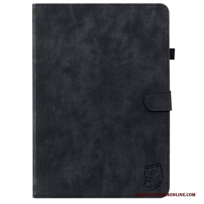 Lederhüllen Für Samsung Galaxy Tab S10 Plus Kleiner Tiger In Wildlederoptik