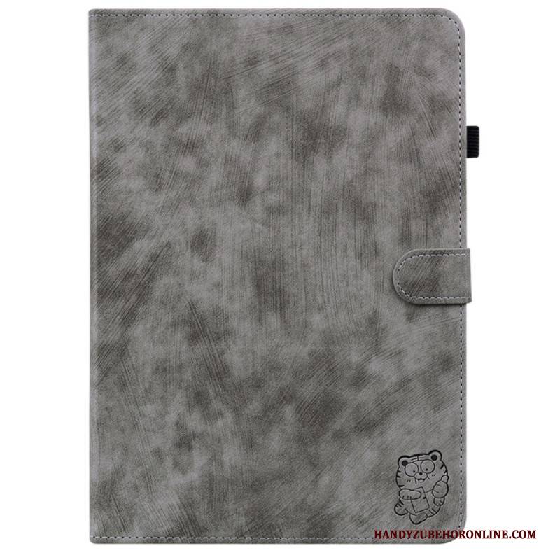 Lederhüllen Für Samsung Galaxy Tab S10 Plus Kleiner Tiger In Wildlederoptik