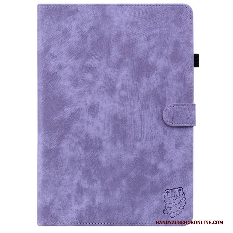 Lederhüllen Für Samsung Galaxy Tab S10 Plus Kleiner Tiger In Wildlederoptik