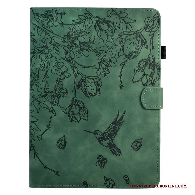 Lederhüllen Für Samsung Galaxy Tab S11 Pflanzenmuster In Wildlederoptik