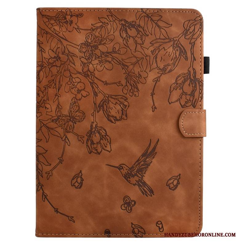 Lederhüllen Für Samsung Galaxy Tab S11 Pflanzenmuster In Wildlederoptik
