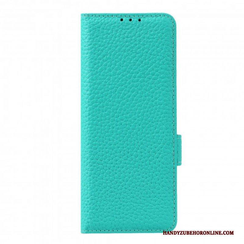 Lederhüllen Für Samsung Galaxy Z Fold 3 5G Echtes Litschi-leder