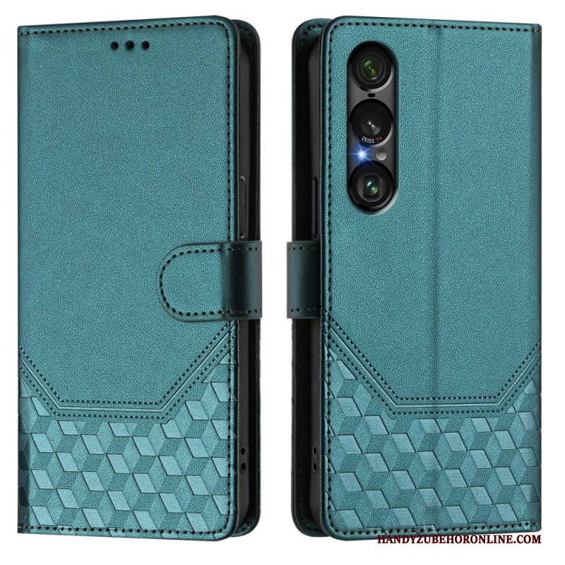 Lederhüllen Für Sony Xperia 1 Vii Rfid-schutz Mit Wabenmuster