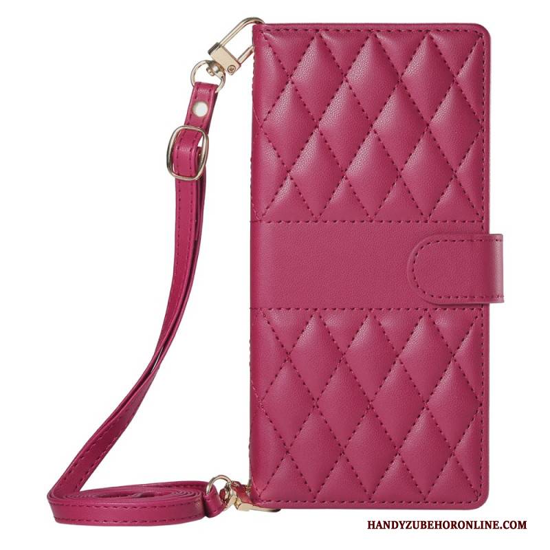 Lederhüllen Für Vivo V50 5g Gesteppt Mit Tragegurt Und Schultergurt