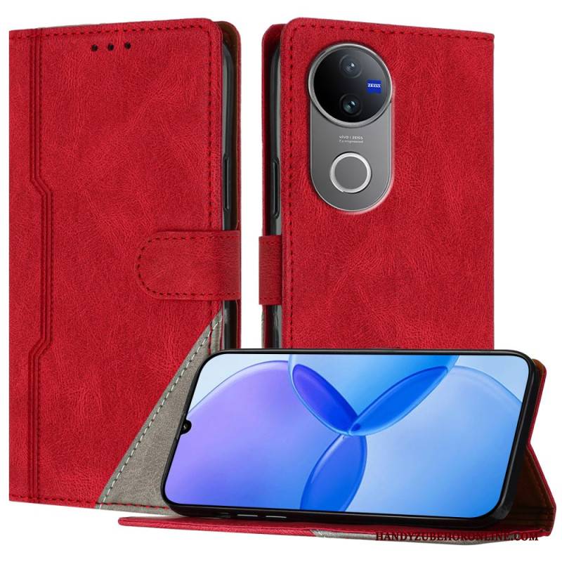Lederhüllen Für Vivo V50 5g Zweifarbiges Muster