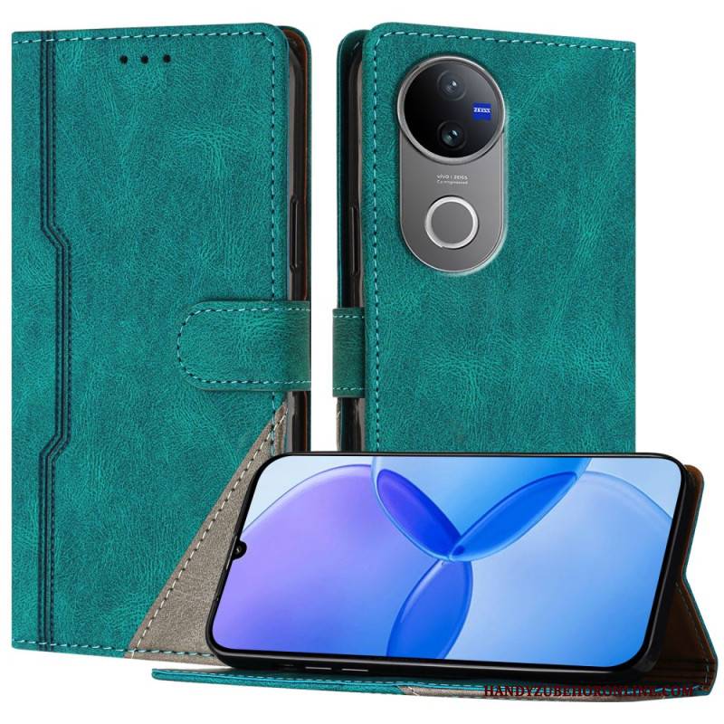 Lederhüllen Für Vivo V50 5g Zweifarbiges Muster