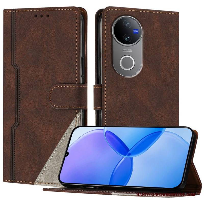 Lederhüllen Für Vivo V50 5g Zweifarbiges Muster