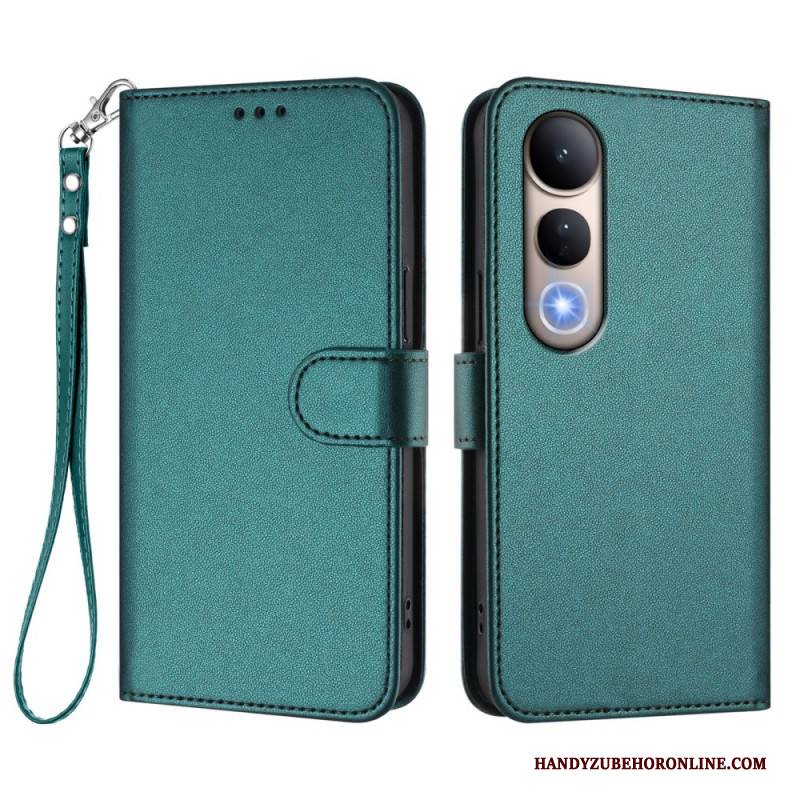 Lederhüllen Für Vivo V50 Lite 5g Glattes Kunstleder Mit Trageband