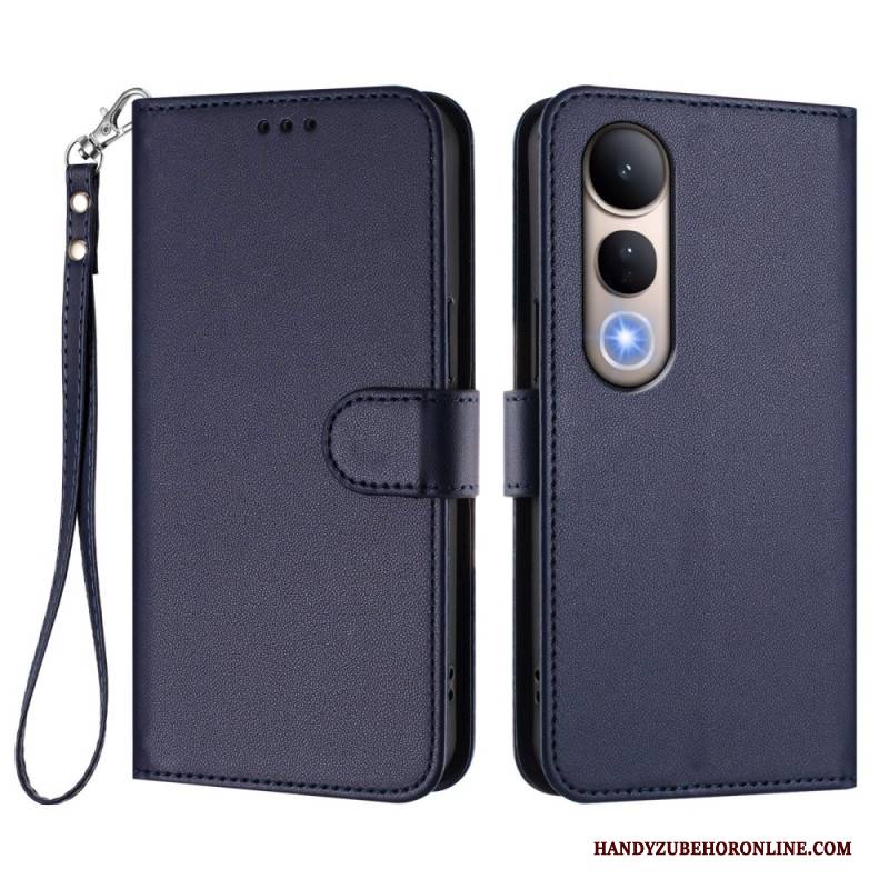 Lederhüllen Für Vivo V50 Lite 5g Glattes Kunstleder Mit Trageband