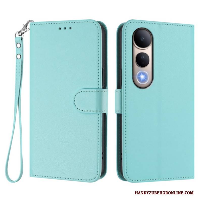 Lederhüllen Für Vivo V50 Lite 5g Glattes Kunstleder Mit Trageband