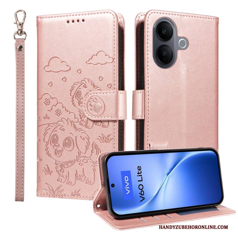 Lederhüllen Für Vivo V60 Lite Rfid-schutz Und Hundemuster