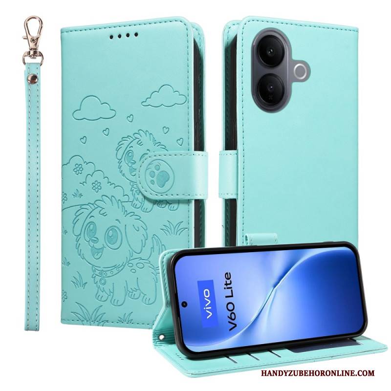 Lederhüllen Für Vivo V60 Lite Rfid-schutz Und Hundemuster