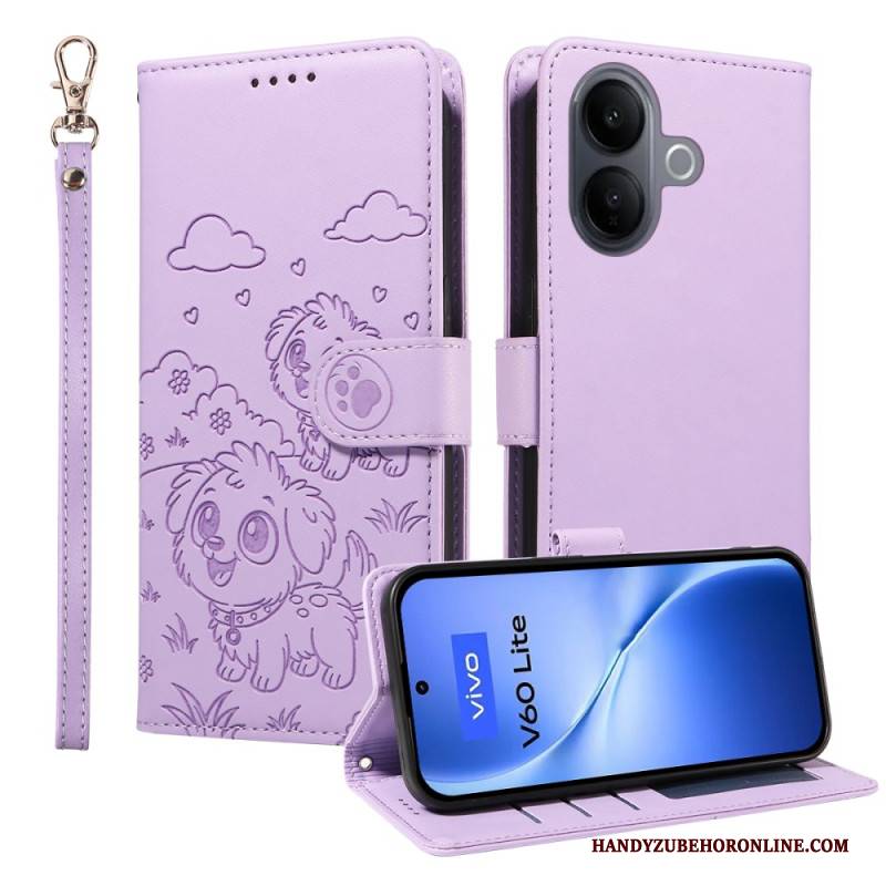 Lederhüllen Für Vivo V60 Lite Rfid-schutz Und Hundemuster