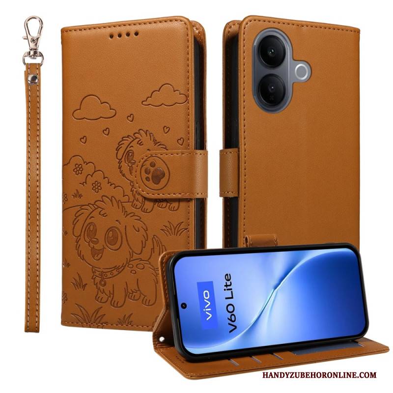 Lederhüllen Für Vivo V60 Lite Rfid-schutz Und Hundemuster