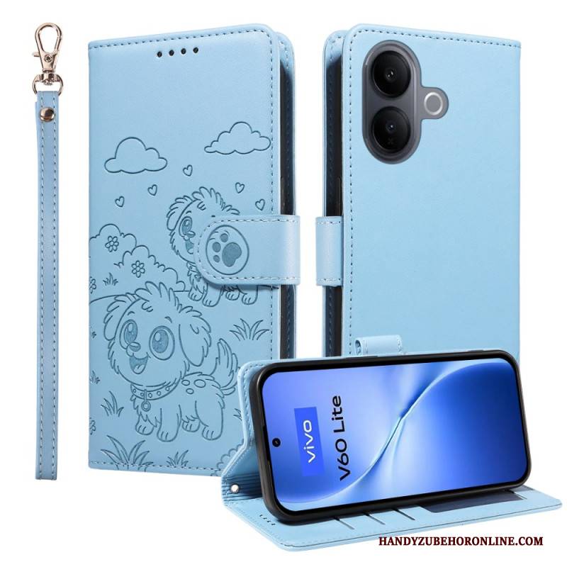 Lederhüllen Für Vivo V60 Lite Rfid-schutz Und Hundemuster