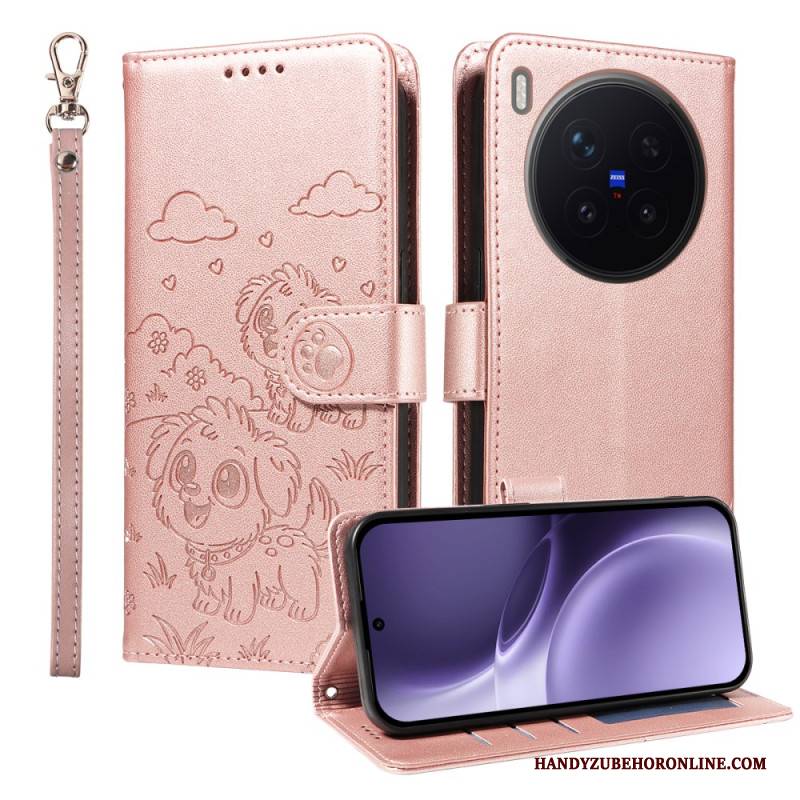 Lederhüllen Für Vivo X300 Pro Hundemuster Mit Riemen