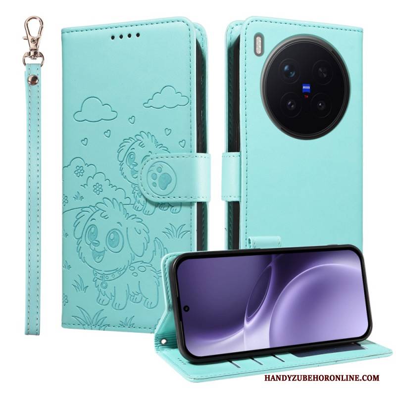 Lederhüllen Für Vivo X300 Pro Hundemuster Mit Riemen