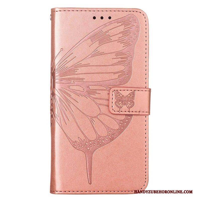 Lederhüllen Für Xiaomi 12 Lite Schmetterlingsdesign Mit Umhängeband