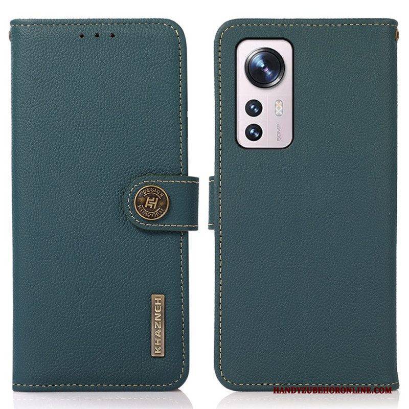 Lederhüllen Für Xiaomi 12 Pro Khazneh Rfid-echtleder