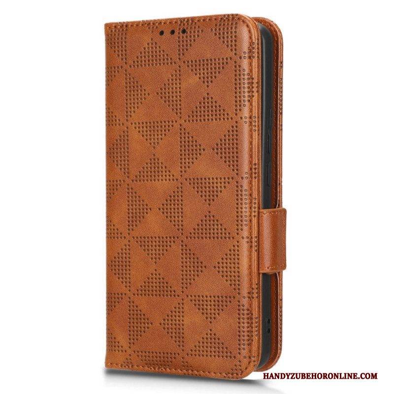 Lederhüllen Für Xiaomi 12T / 12T Pro Dreiecke Im Retro-stil