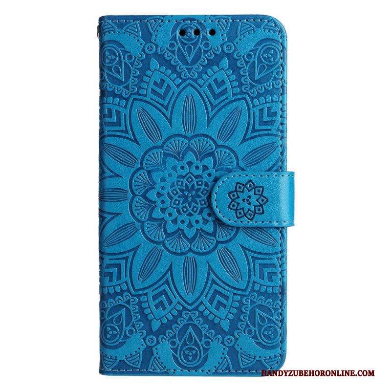 Lederhüllen Für Xiaomi 12T / 12T Pro Sonnenblume Mit Schlüsselband