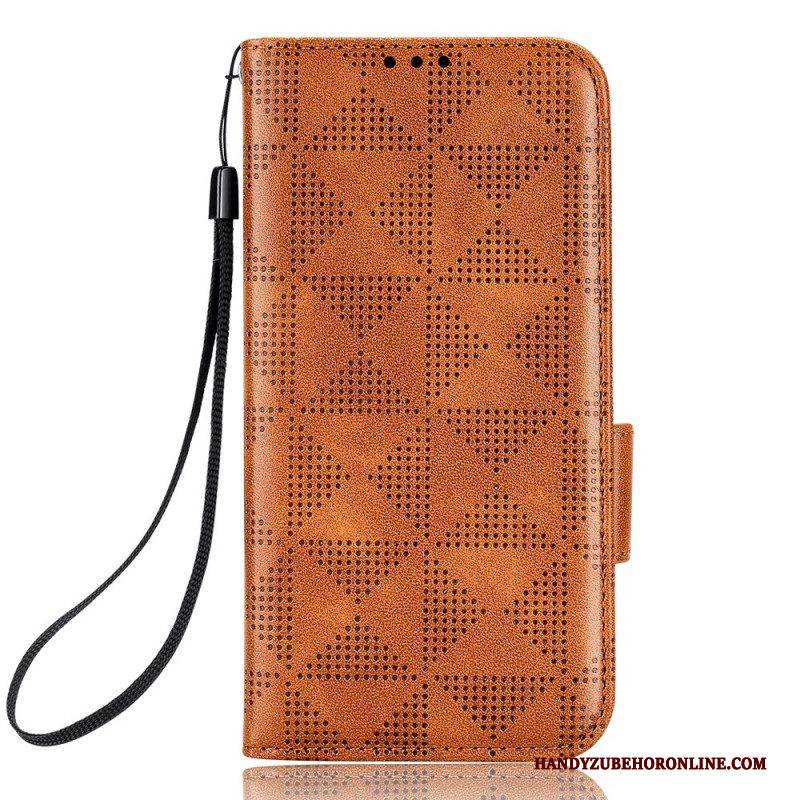 Lederhüllen Für Xiaomi 13 Lite Dreiecke Mit Lanyard