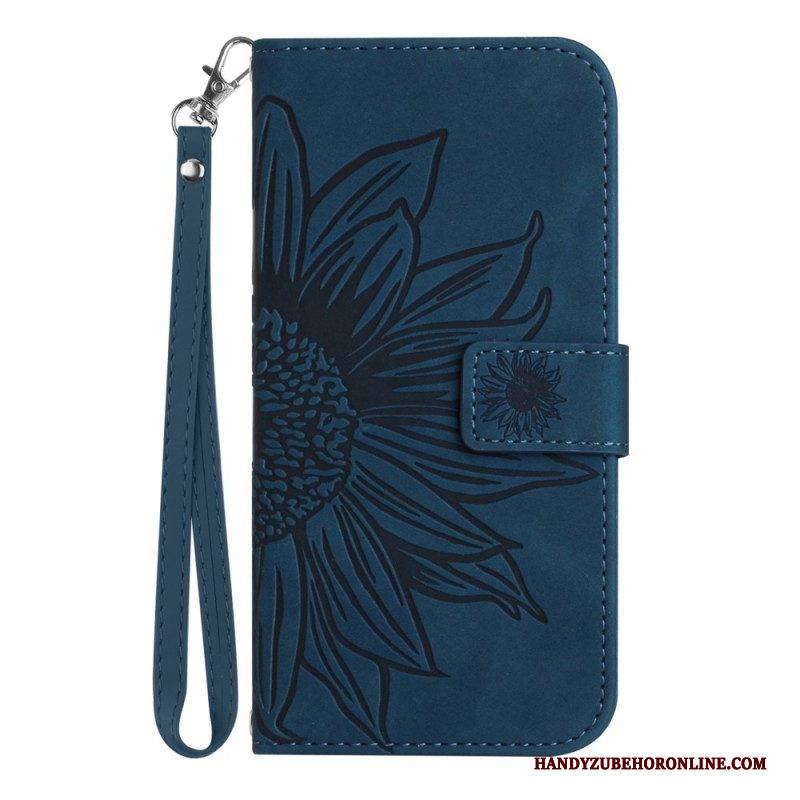 Lederhüllen Für Xiaomi 13 Lite Sonnenblume Mit Schlüsselband