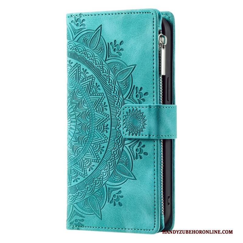 Lederhüllen Für Xiaomi 15 Pro Geldbörse Mit Mandala-wildleder-effekt