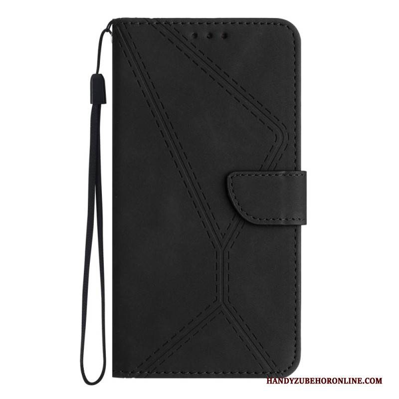 Lederhüllen Für Xiaomi 15 Wildlederoptik Mit Linien Und Streifen