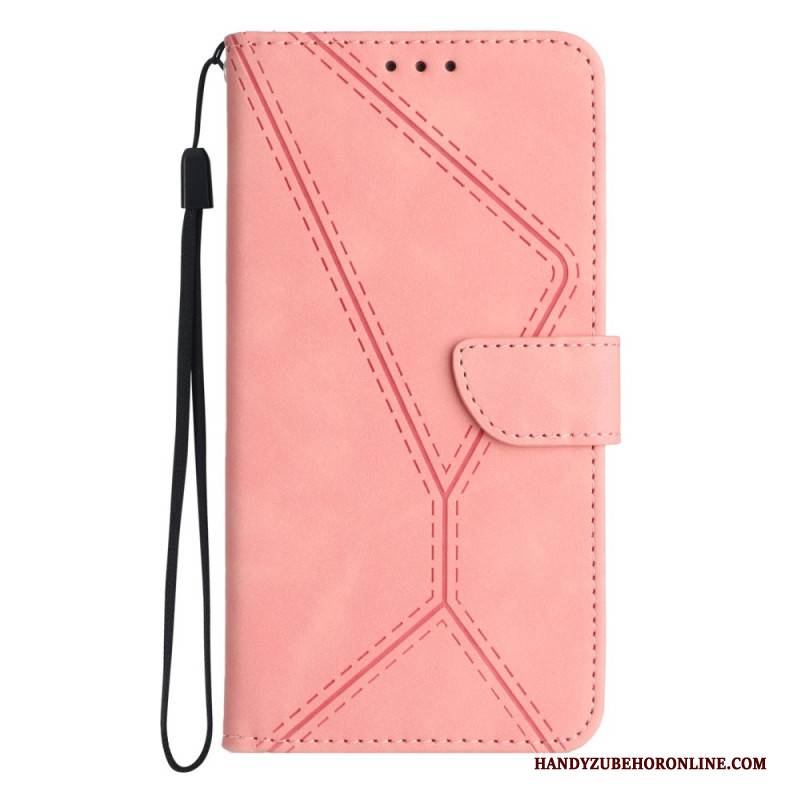 Lederhüllen Für Xiaomi 15 Wildlederoptik Mit Linien Und Streifen