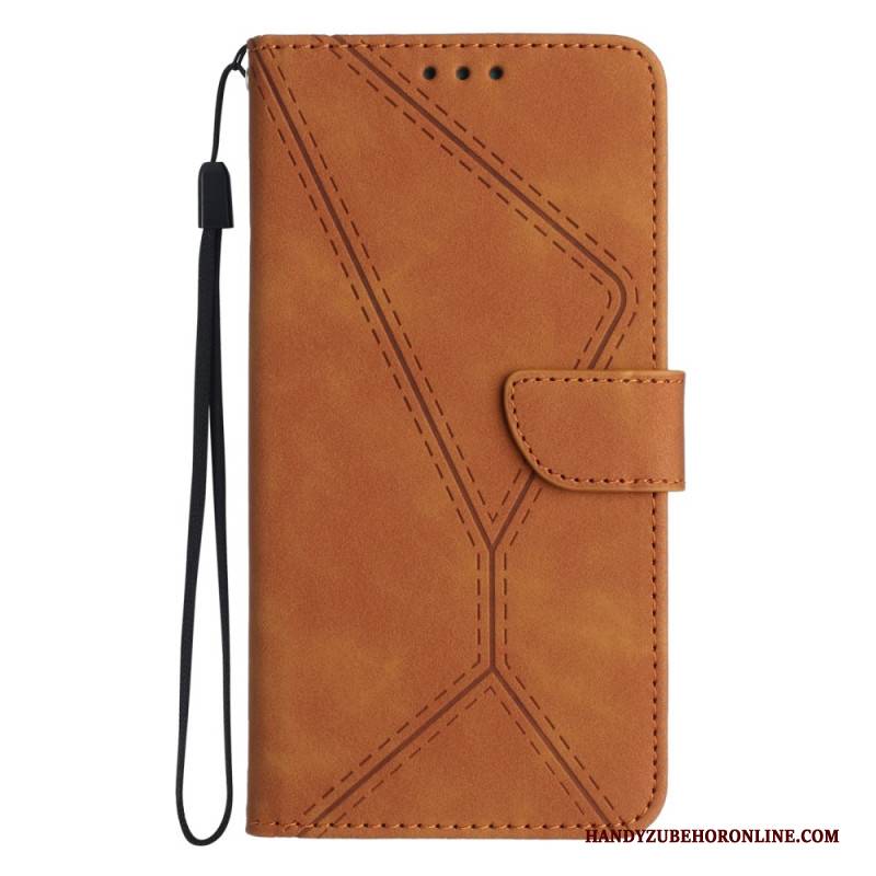 Lederhüllen Für Xiaomi 15 Wildlederoptik Mit Linien Und Streifen