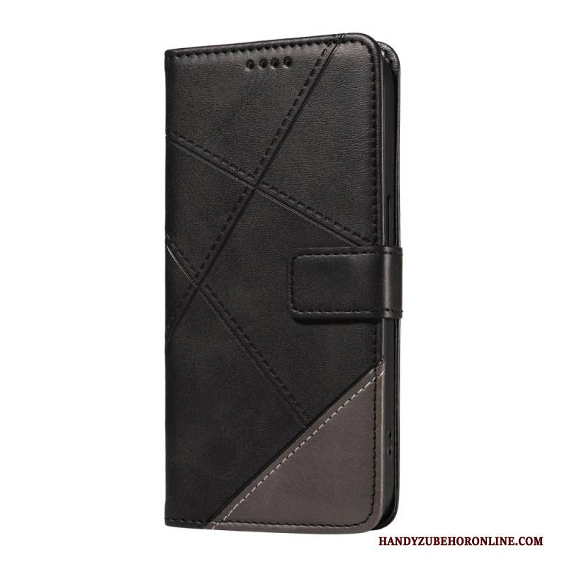 Lederhüllen Für Xiaomi 15 Zweifarbige Linien Und Streifen