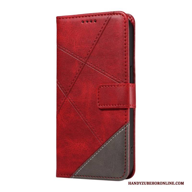 Lederhüllen Für Xiaomi 15 Zweifarbige Linien Und Streifen