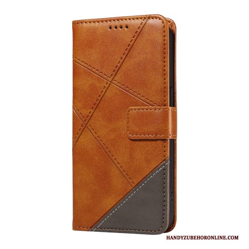 Lederhüllen Für Xiaomi 15 Zweifarbige Linien Und Streifen