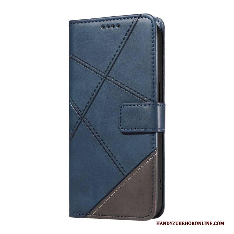 Lederhüllen Für Xiaomi 15 Zweifarbige Linien Und Streifen