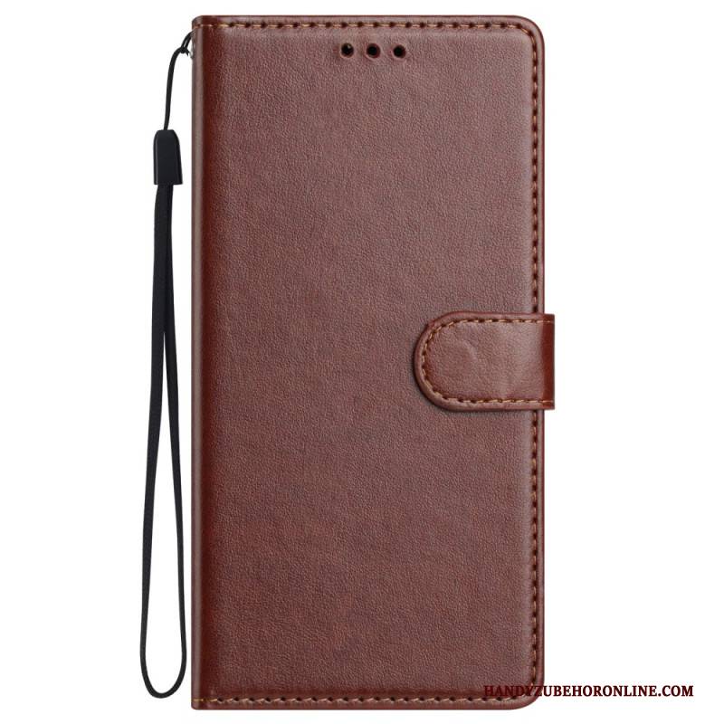 Lederhüllen Für Xiaomi 15t Schlicht Mit Riemen