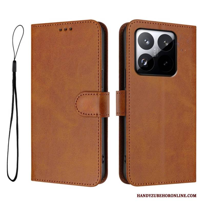 Lederhüllen Für Xiaomi 15t Schlichtes Design Mit Rfid-schutz